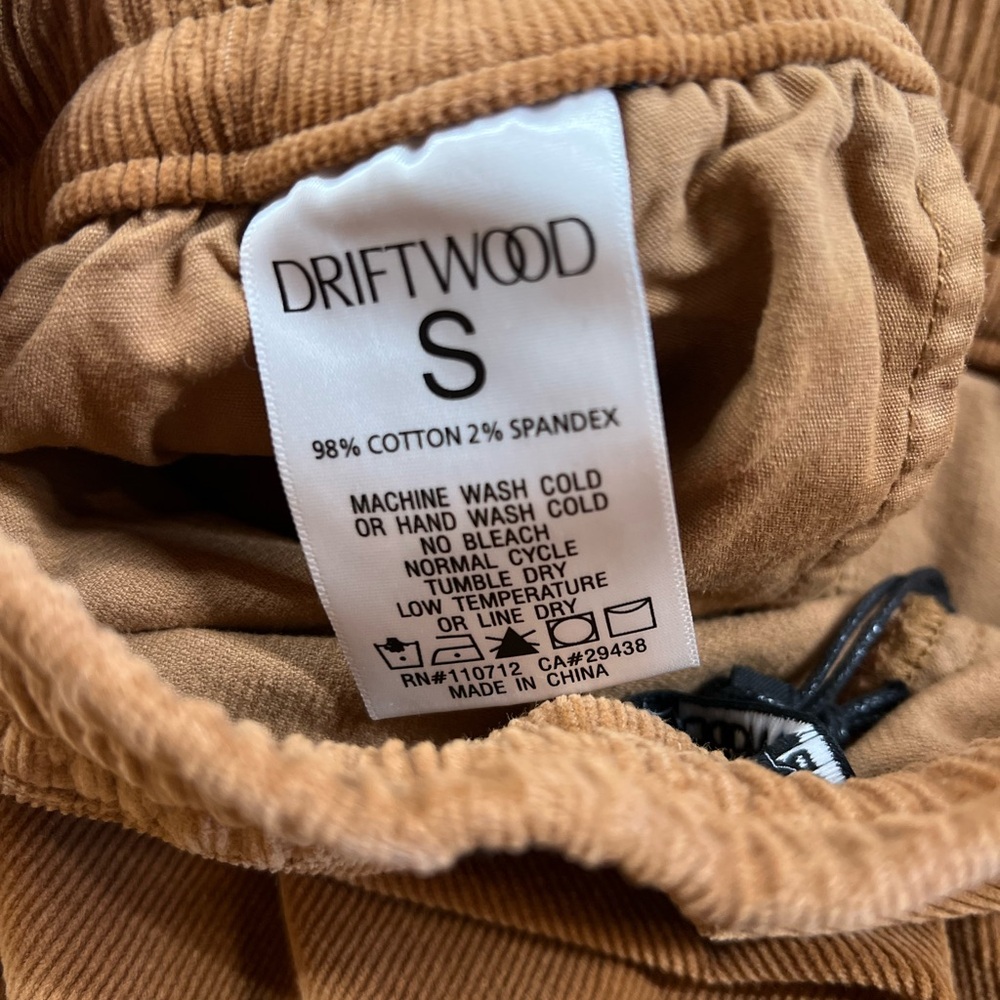 DRIFTWOOD camel / brown Corduroy Jogger Pants with beautiful embroidery on sides - Picture 6 of 13